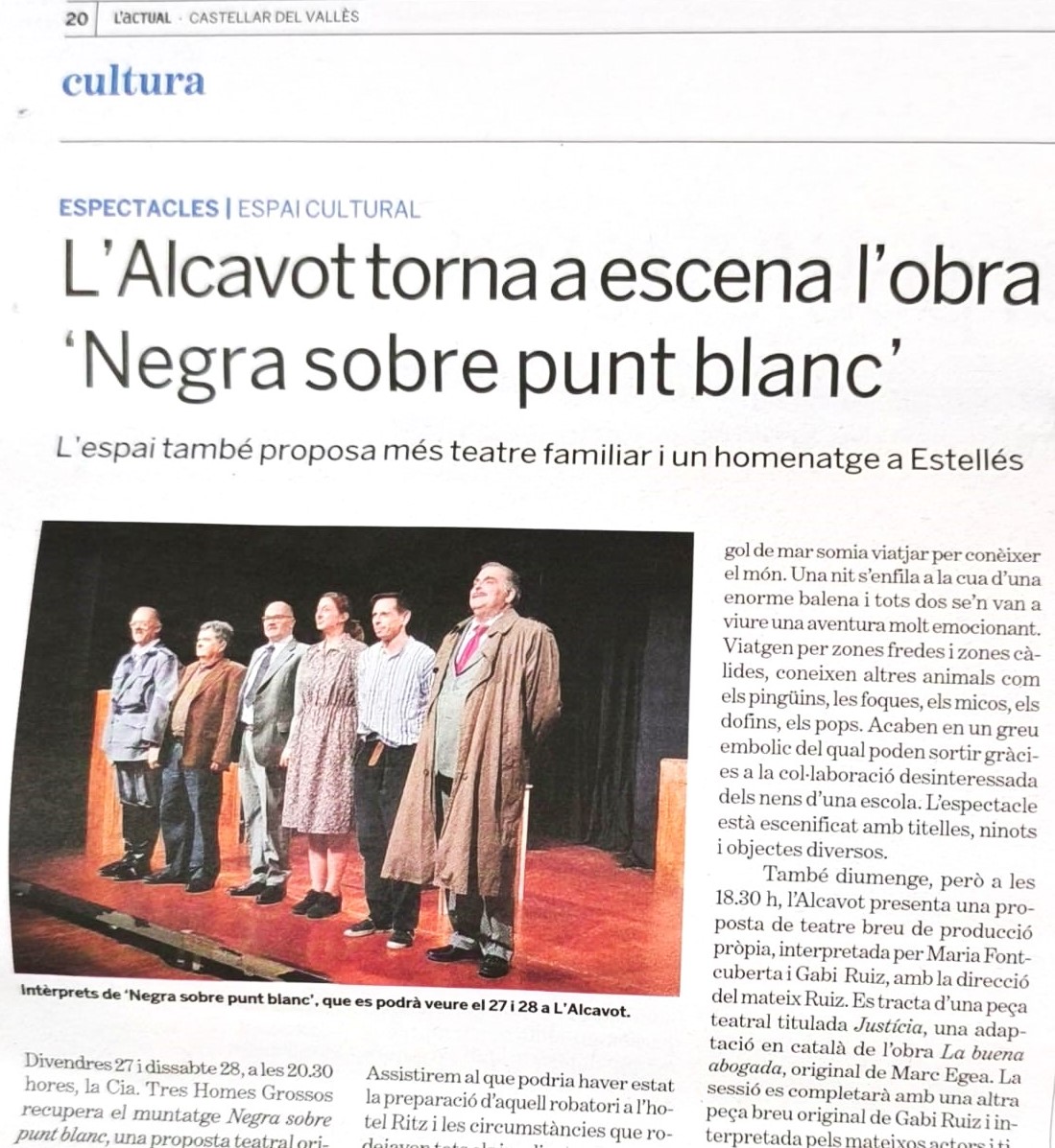 Tres Homes Grossos. Negra sobre punt blanc. Publicat al Diari L'Actual